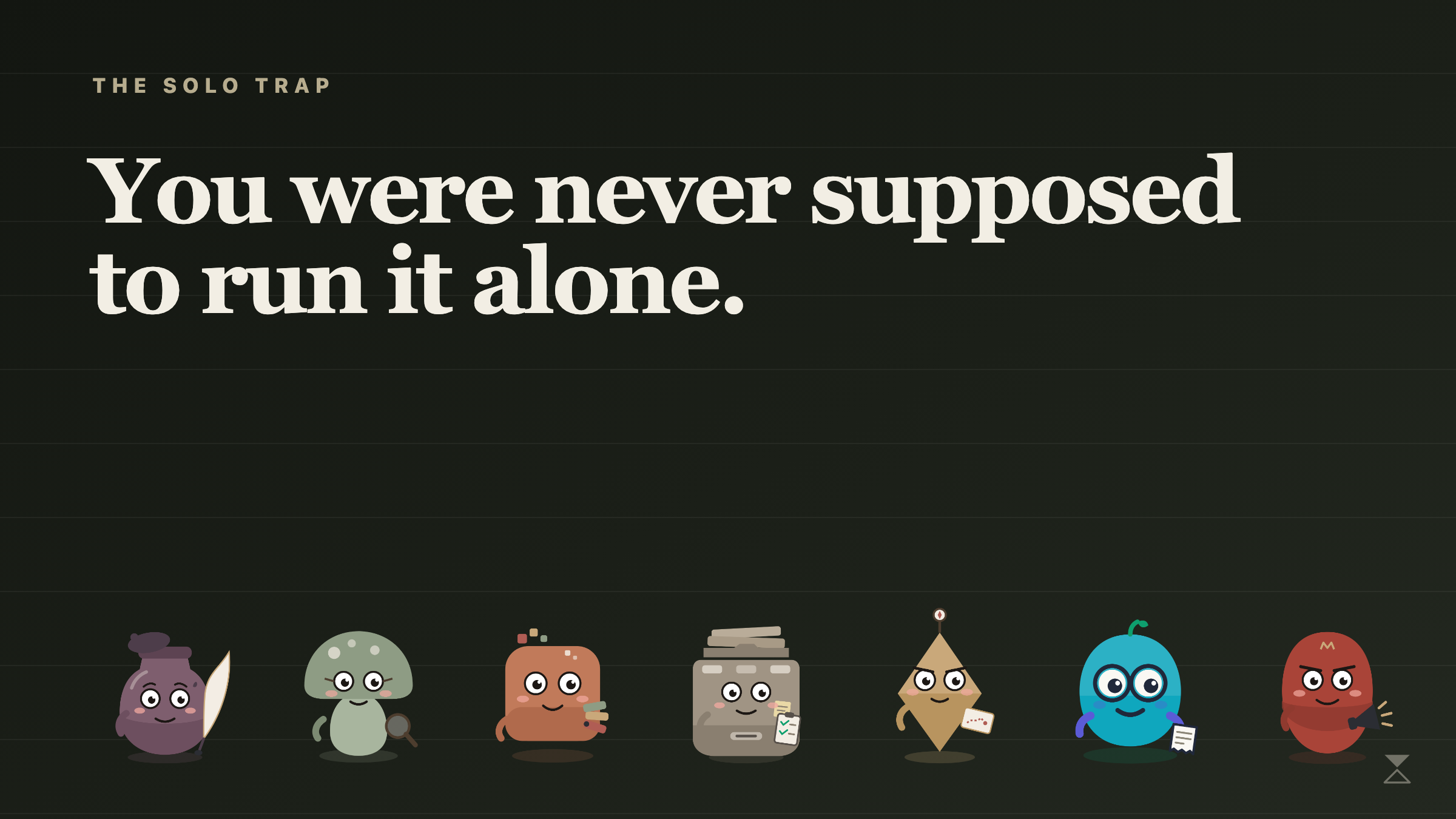 Dark cover: never meant to run it alone.