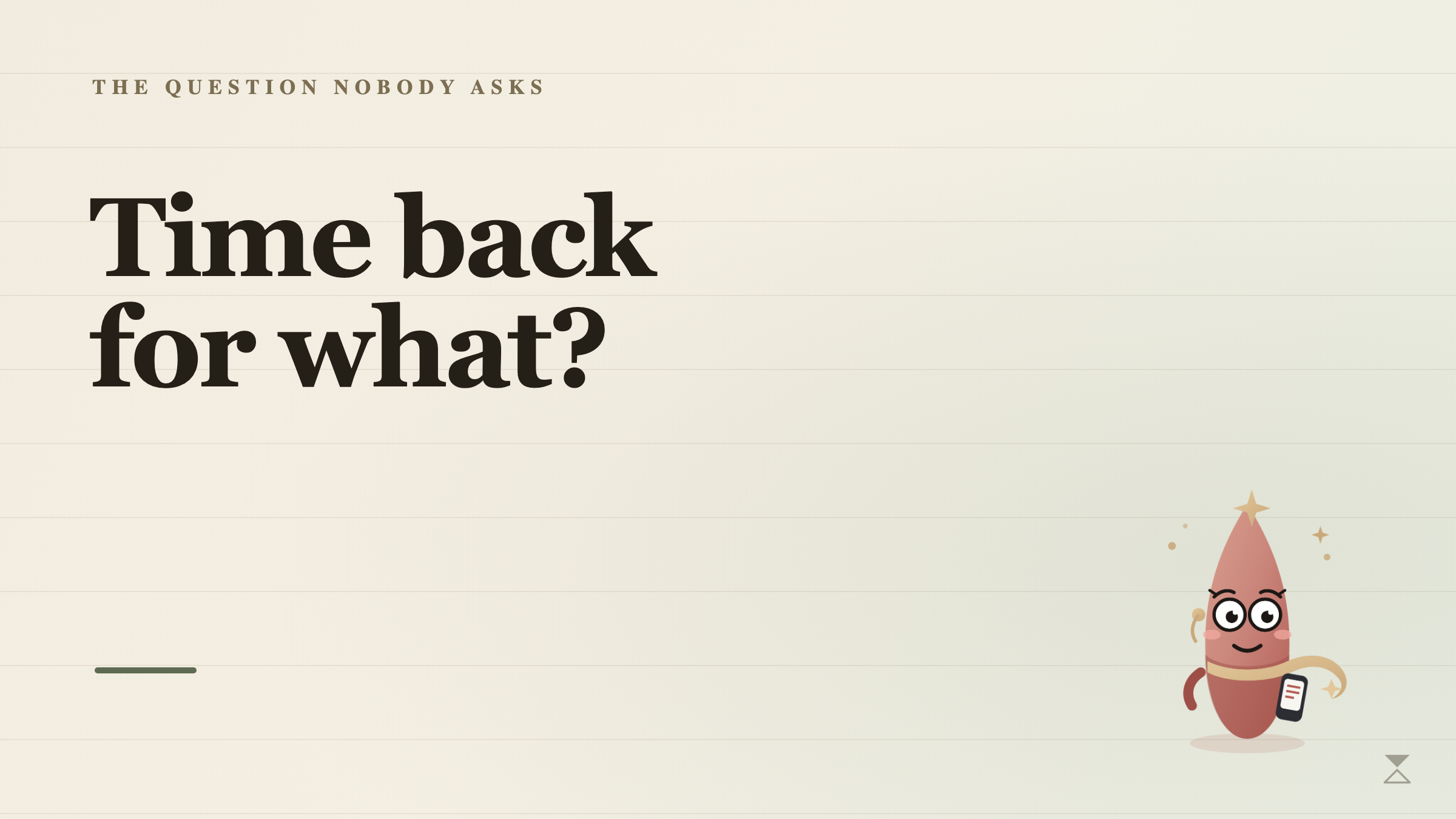 Dark cover: time back, for what?