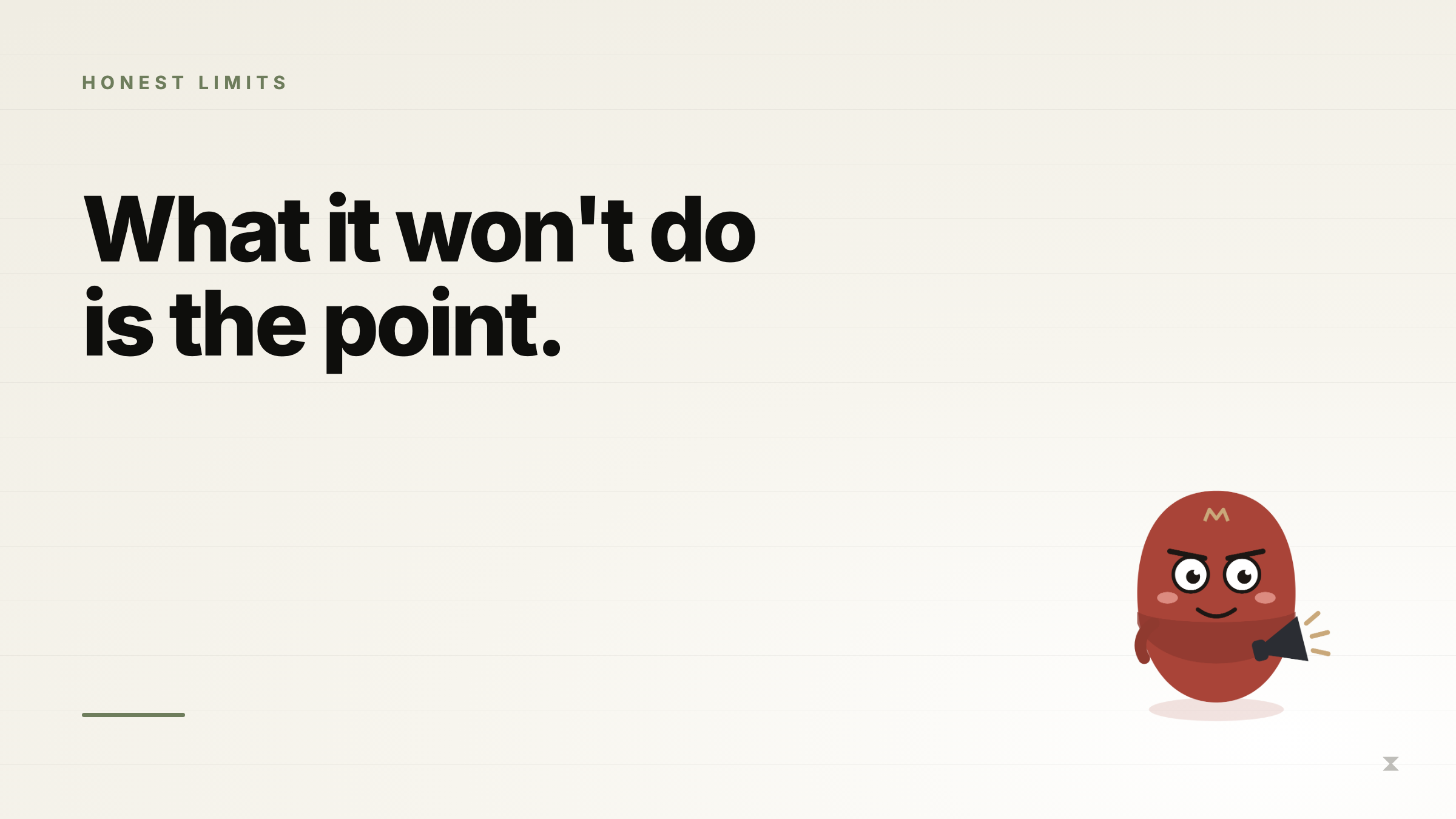 Cover: What it won't do is the point.